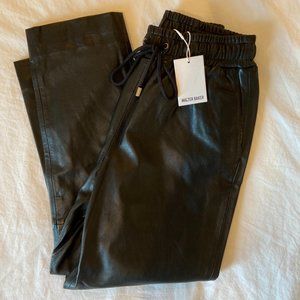 Walter Baker black leather jogger pants size S
